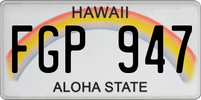 HI license plate FGP947