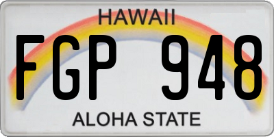 HI license plate FGP948