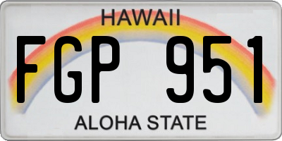 HI license plate FGP951