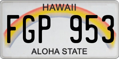 HI license plate FGP953