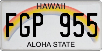 HI license plate FGP955
