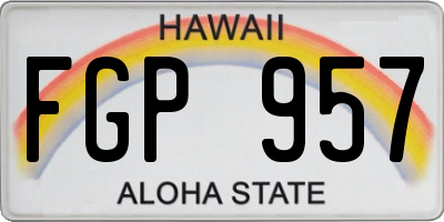 HI license plate FGP957