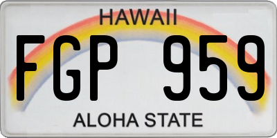 HI license plate FGP959
