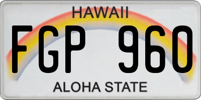 HI license plate FGP960