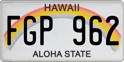 HI license plate FGP962