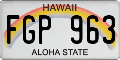 HI license plate FGP963