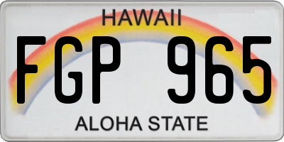 HI license plate FGP965