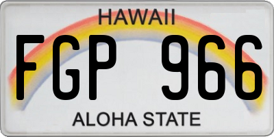 HI license plate FGP966