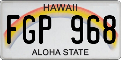 HI license plate FGP968