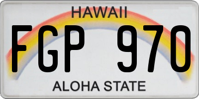 HI license plate FGP970