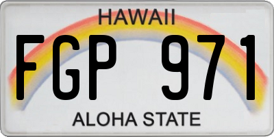 HI license plate FGP971