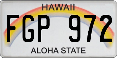 HI license plate FGP972