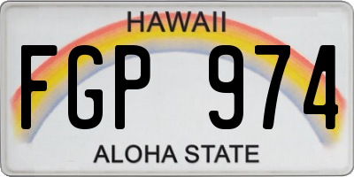 HI license plate FGP974