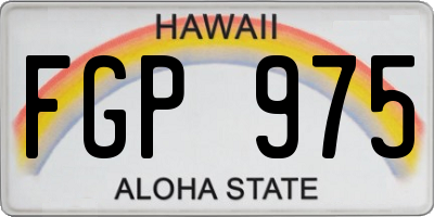 HI license plate FGP975