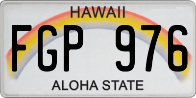HI license plate FGP976