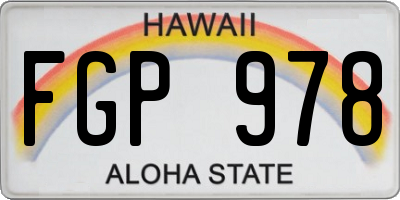 HI license plate FGP978
