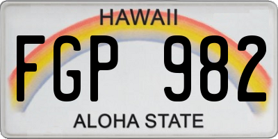 HI license plate FGP982