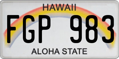HI license plate FGP983