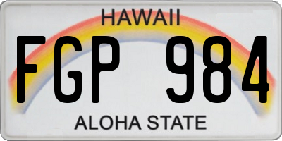 HI license plate FGP984