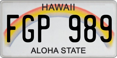 HI license plate FGP989