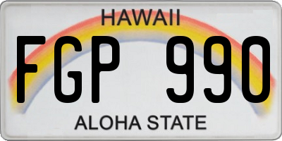 HI license plate FGP990