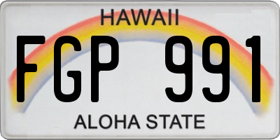 HI license plate FGP991