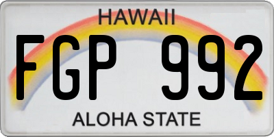HI license plate FGP992