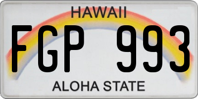 HI license plate FGP993