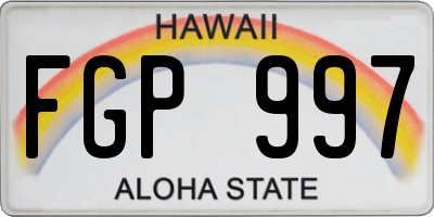 HI license plate FGP997