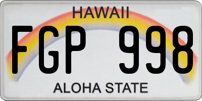 HI license plate FGP998