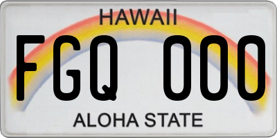 HI license plate FGQ000