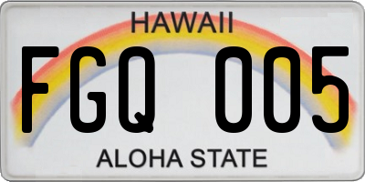 HI license plate FGQ005