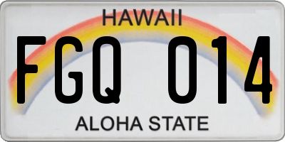 HI license plate FGQ014