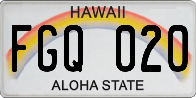 HI license plate FGQ020