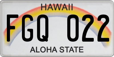 HI license plate FGQ022