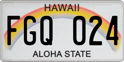 HI license plate FGQ024