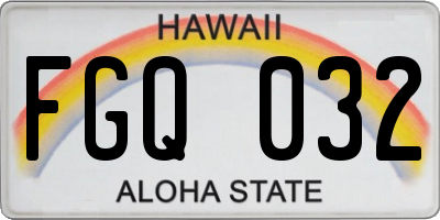 HI license plate FGQ032