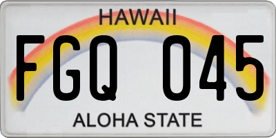 HI license plate FGQ045