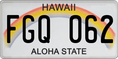 HI license plate FGQ062