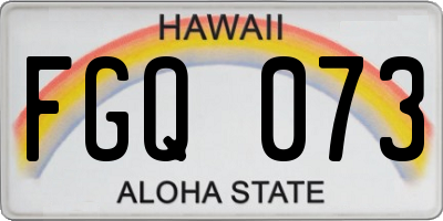 HI license plate FGQ073