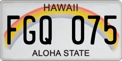 HI license plate FGQ075