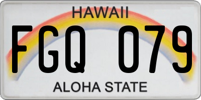 HI license plate FGQ079