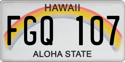 HI license plate FGQ107