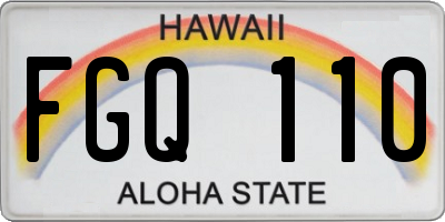 HI license plate FGQ110