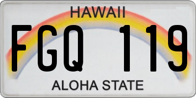 HI license plate FGQ119