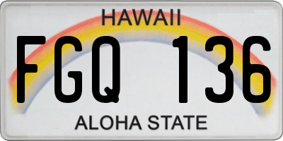 HI license plate FGQ136