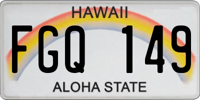 HI license plate FGQ149