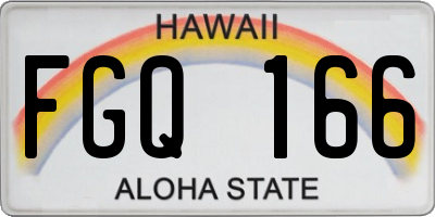 HI license plate FGQ166