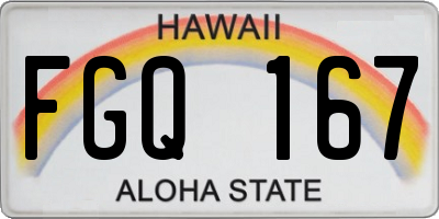 HI license plate FGQ167