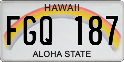 HI license plate FGQ187